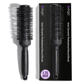 ergo round brush front view showing barrel and bristles for easy styling