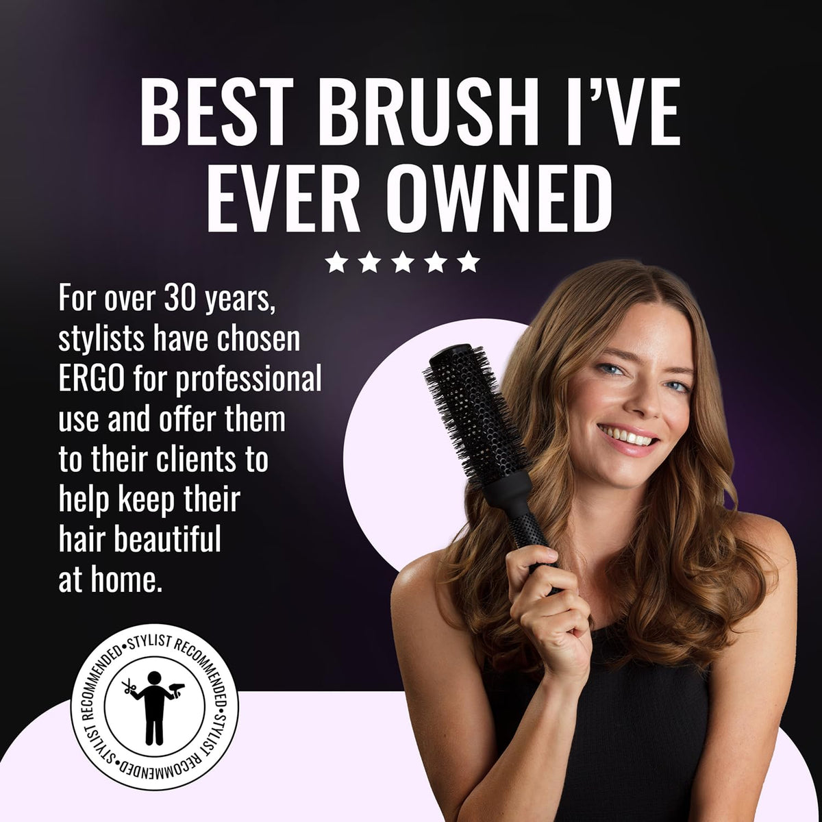 ergo ER53 in use during blow-dry for faster drying and smoother results