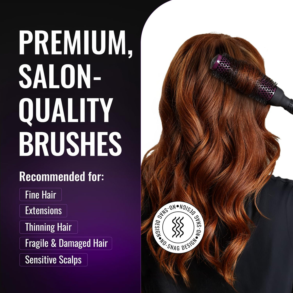 ergo bristle detail showing tourmaline-infused flexible bristles that prevent snagging