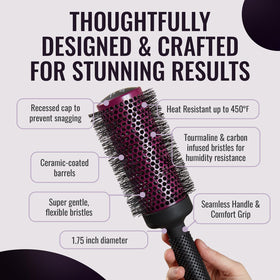 ergo brush in use with blow dryer creating volume and smooth finish
