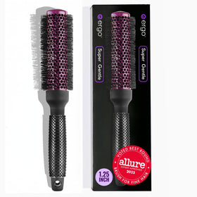ergo front packaging showing brush and model, professional appearance and ease