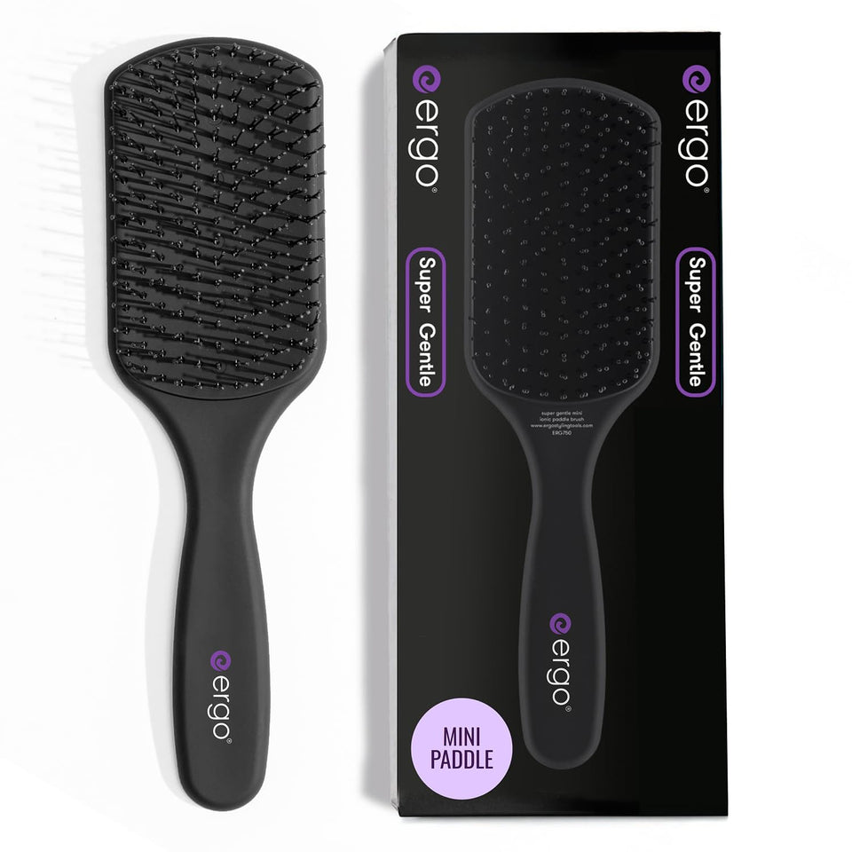 ergo mini paddle front view showing compact shape and smooth finish for easy styling
