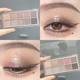 Erinde open palette styled on vanity for travel-ready, everyday makeup convenience