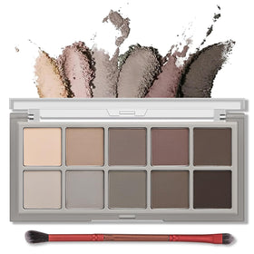 Erinde palette front view showing ten matte shades and compact case for versatile looks