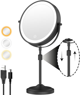 Erlingeryi front view lighted mirror showing even LED illumination benefit