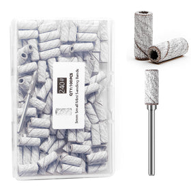 ERUIKA front packaging showing 100 sanding bands and mandrel, organized for convenience