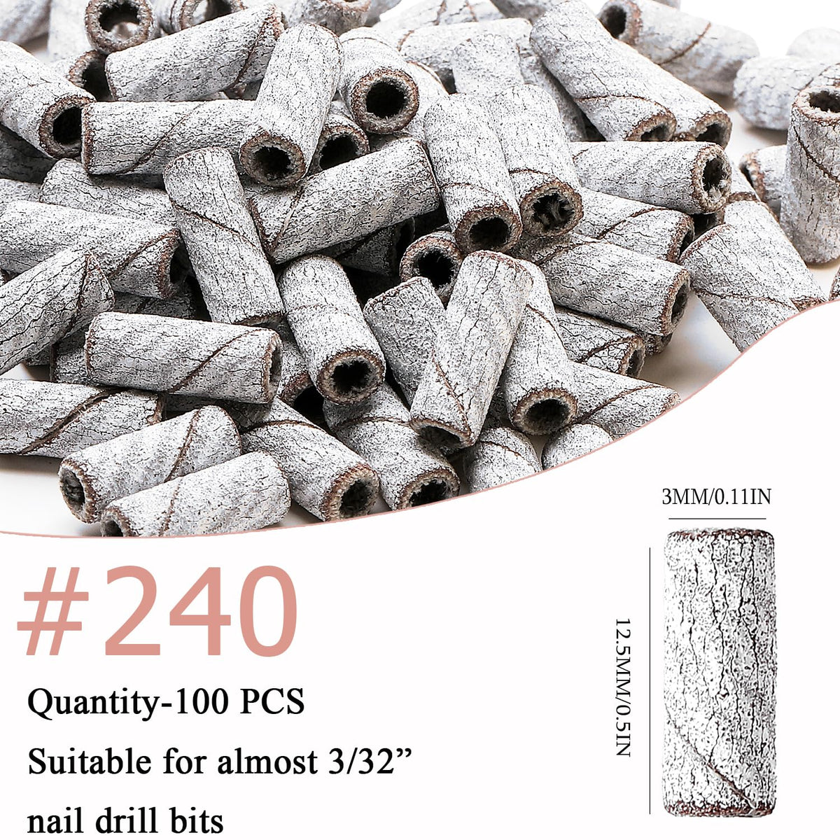 ERUIKA mandrel and small sanding bands close-up, demonstrating compatibility and precision