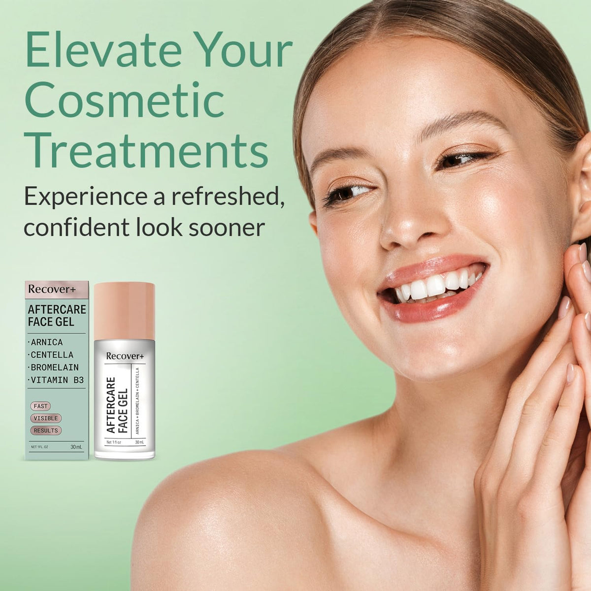 Escentile clinician in clinic applying gel demonstrating professional aftercare use