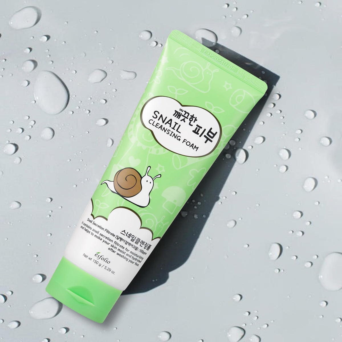 esfolio ingredient label detail highlighting snail extract hydration