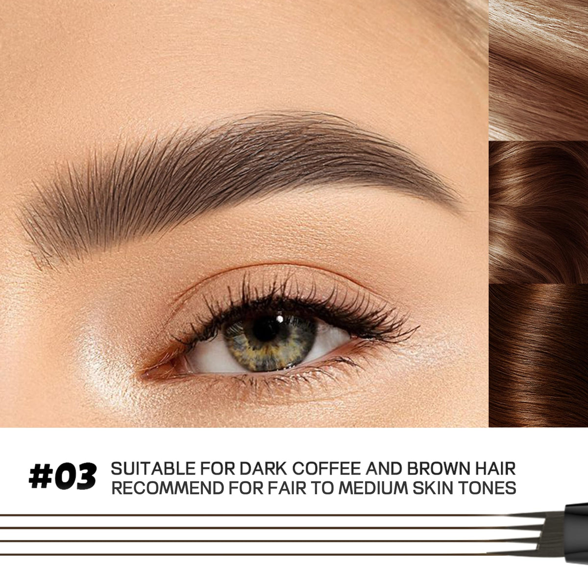 Espoce before and after brows showing fuller, natural-looking results