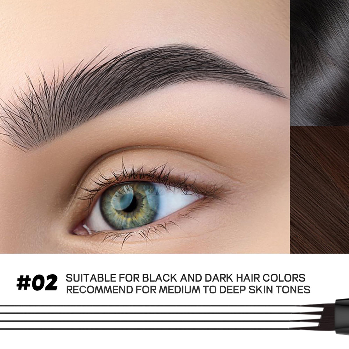 Espoce before and after brows illustrating fuller natural finish