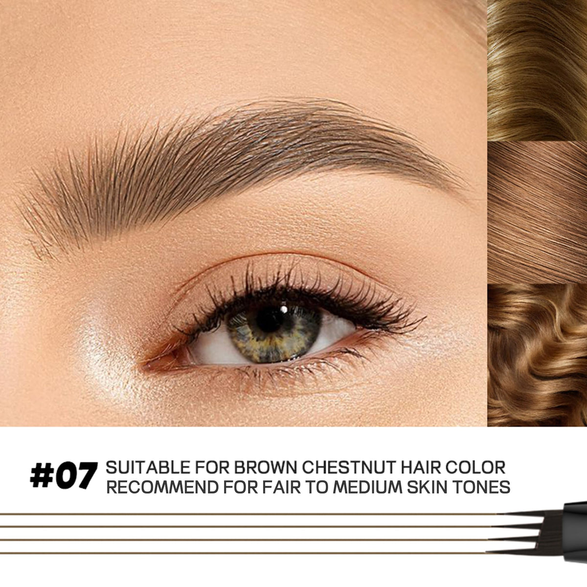 Espoce before and after brow enhancement showing fuller natural-looking brows