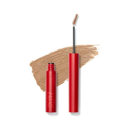espoir front packaging showing beige brow mascara and sleek tube benefit clear branding