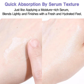 espoir product spread on skin showing quick absorption and mattifying benefit