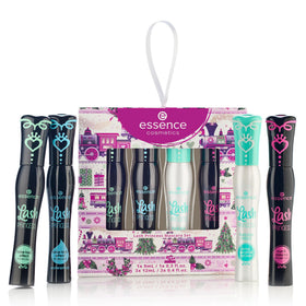 essence four mascara tubes flatlay showing variety and options