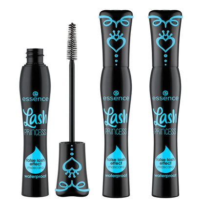 essence front packaging showing three mascara tubes and branding, easy grab-and-go