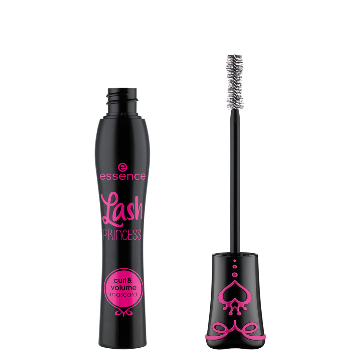 essence Lash Princess brush close-up highlighting peanut-shaped bristles for lifted lashes