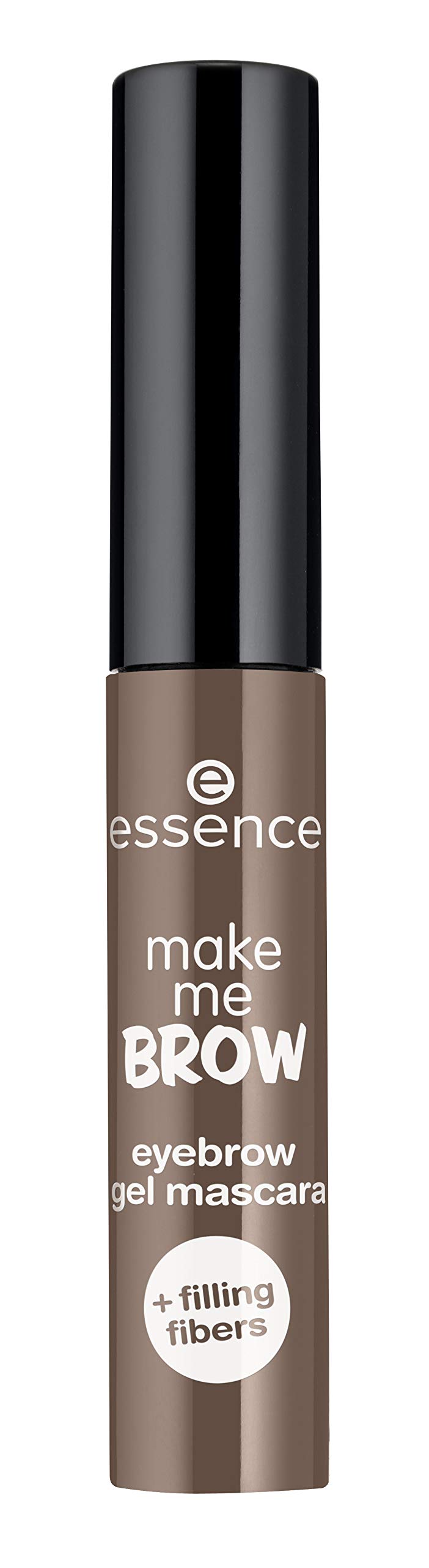 Essence Cosmetics front packaging showing three brow gel tubes and shade label benefits