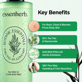 ESSENHERB label close-up highlighting ingredients and benefits