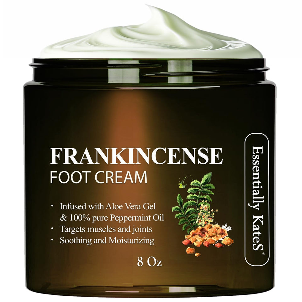 Essentially KateS front label showing 8 fl oz size and frankincense benefit