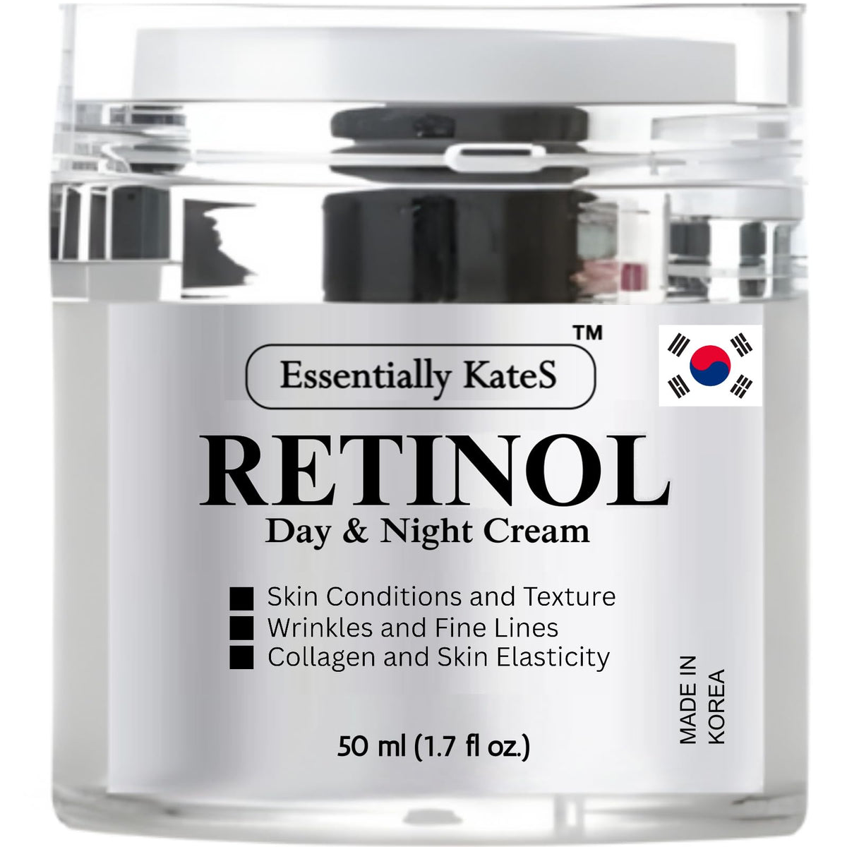 Essentially KateS front packaging showing retinol cream and branding with calming design