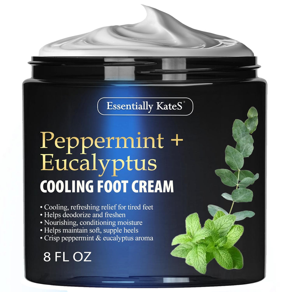 Essentially KateS front packaging showing cooling foot cream and benefits
