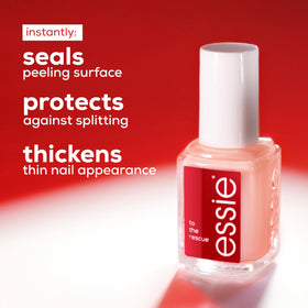 essie applied on bare nails in hand for instant sealed finish benefit