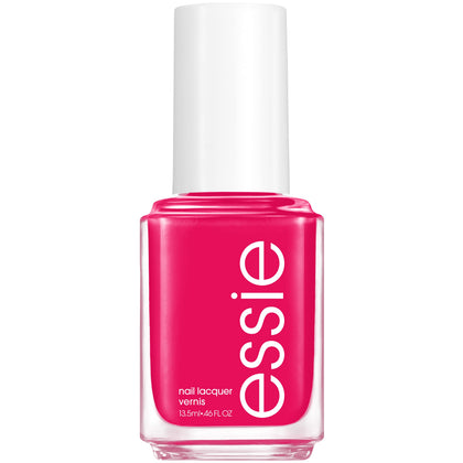 essie bottle front view showing vivid fuchsia color and glossy finish benefit