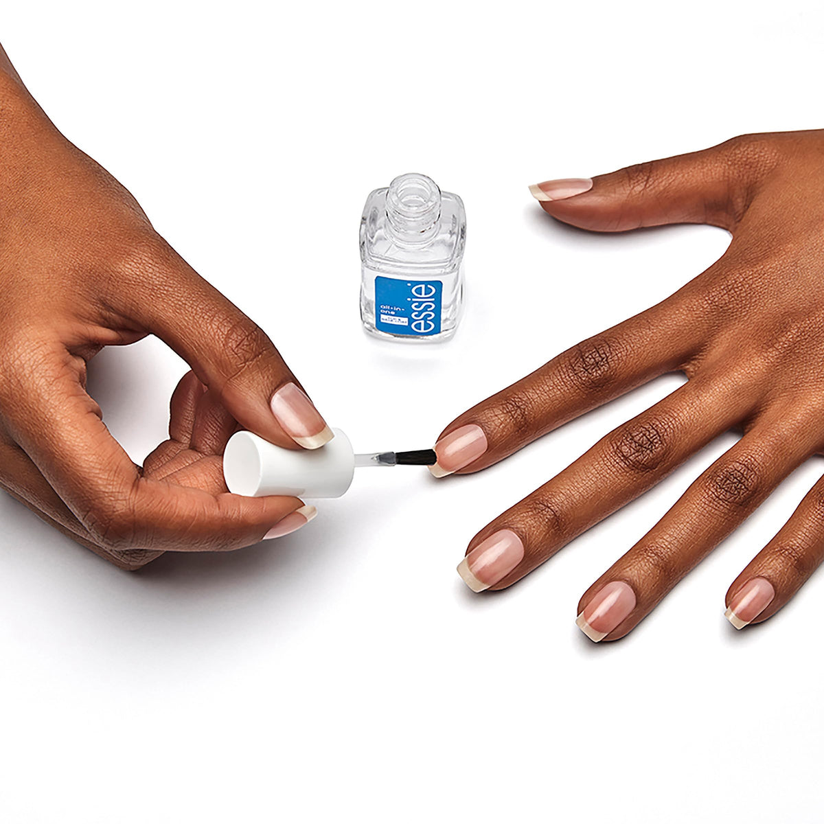 essie product label close-up highlighting formula information and trust benefit
