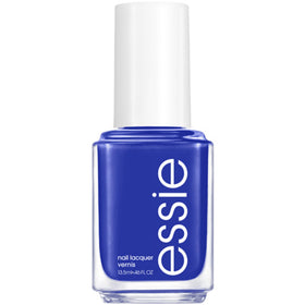 essie front bottle view showing bright blue polish and clear label for color choice