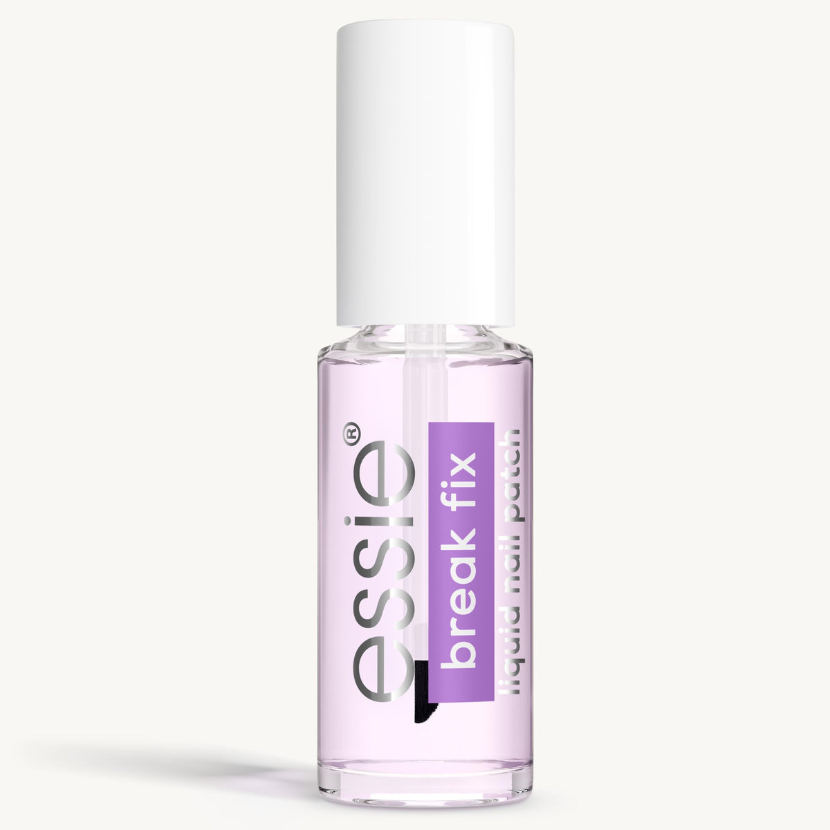 essie bottle front view showing compact repair solution and clear finish