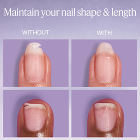 essie applied to a torn nail demonstrating immediate edge adhesion