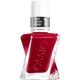 essie front packaging showing bottle and burgundy shade, salon-quality finish