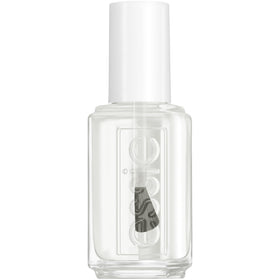 essie front bottle clear 390 Always Transparent showing label and glossy finish benefit