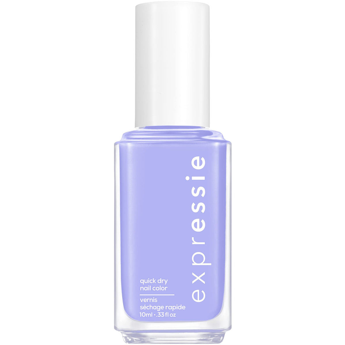 essie bottle front view showing bright lilac color and quick-dry benefit