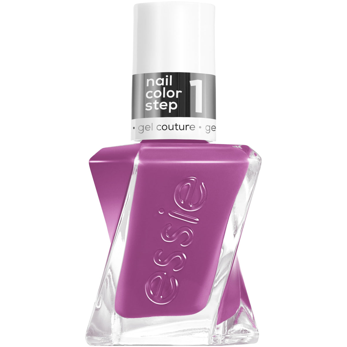 essie bottle front view showing Strut With It purple and durable formula benefit