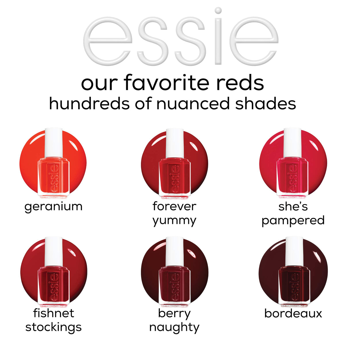 essie bottle label and cap closeup showing product name and ingredient trust benefit