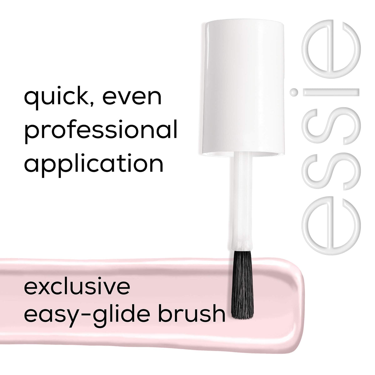 essie bottle in a lifestyle setting with manicure tools showing professional look benefit