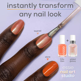 essie close-up texture of polish revealing duochrome and flakey pearl particles
