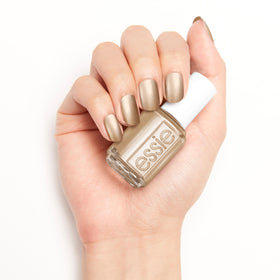 essie Good As Gold paired with essie base and top coats for longer wear