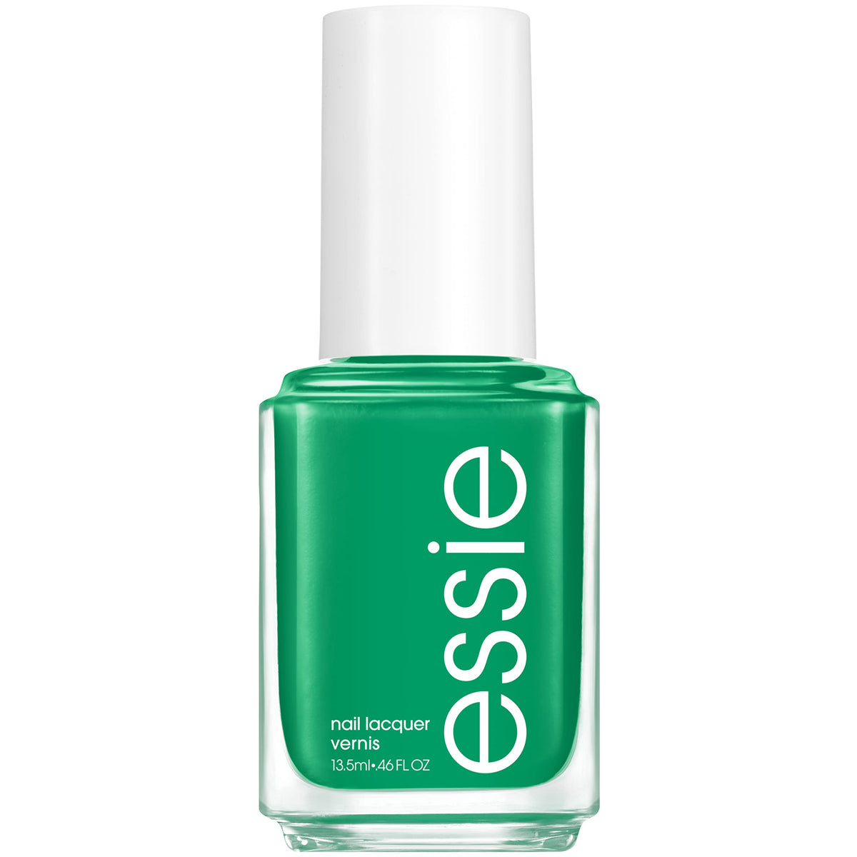 essie bottle front packaging showing grassy green shade and glossy finish