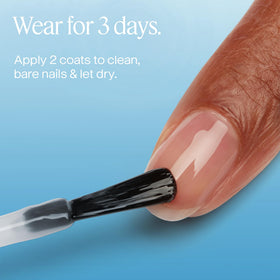 essie application on hands demonstrating quick at-home treatment