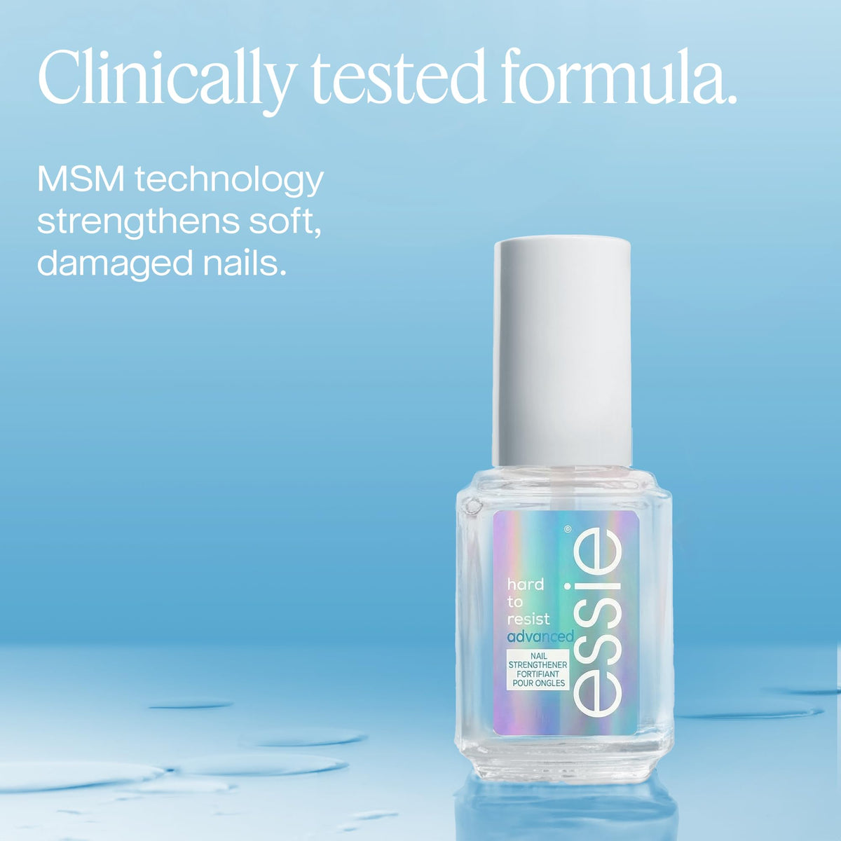 essie close-up suggesting MSM technology and strengthening benefit