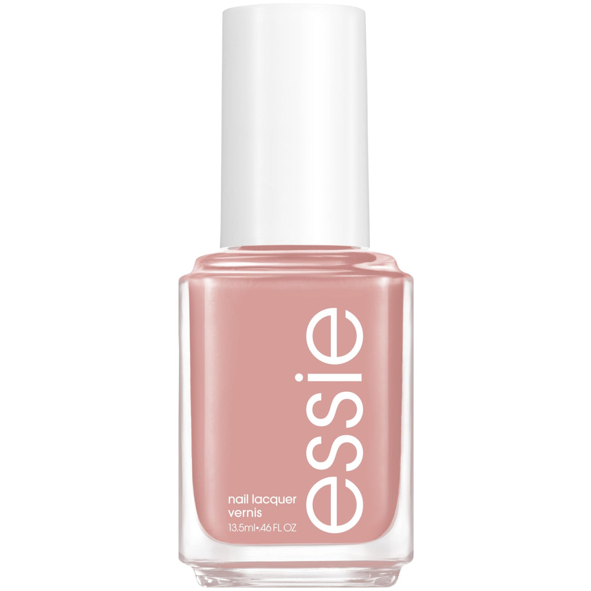 essie Ladylike front bottle showing mauve-pink shade and glossy benefit