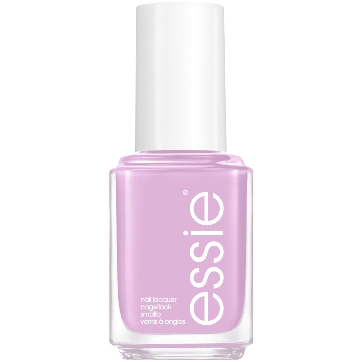 essie lilacism front bottle showing label and glossy cream color benefit