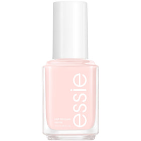 essie bottle front view showing sheer pink shade and glossy benefit