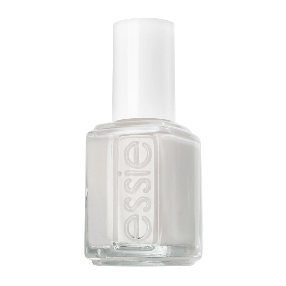 essie bottle front view showing marshmallow creamy white polish and glossy finish