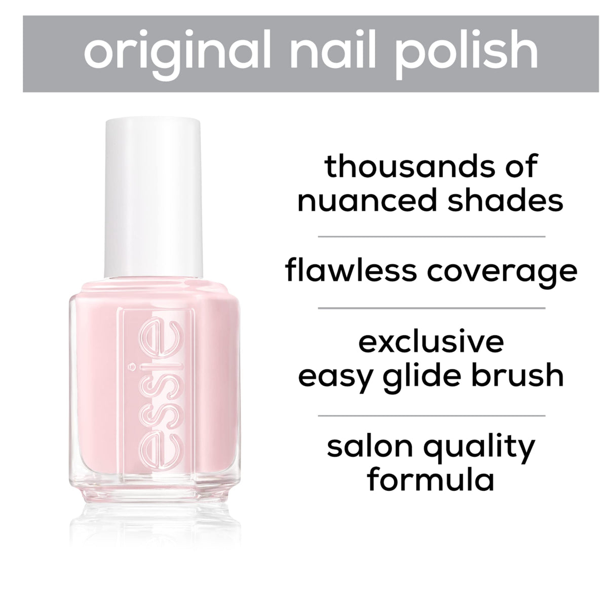 essie Mod Square bottle cap and label clear branding for easy identification benefit