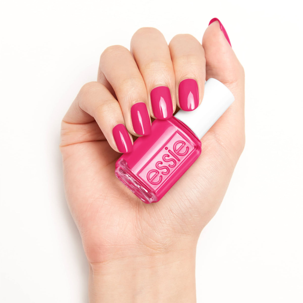 essie Mod Square applied on manicured hands showing bold color impact benefit