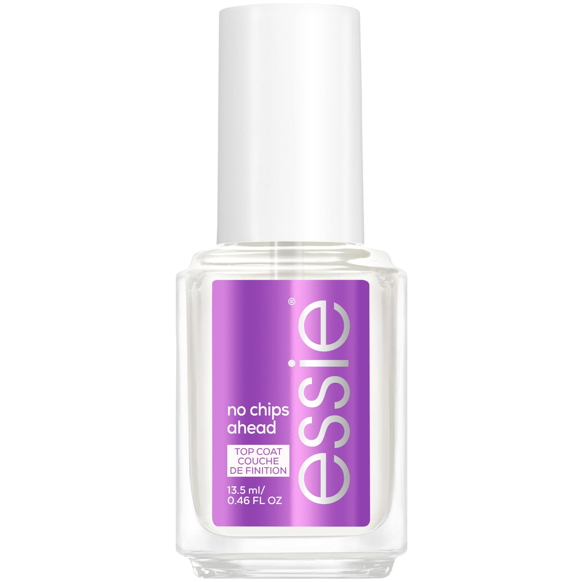 essie No Chips Ahead brush close-up demonstrating smooth, even application benefit